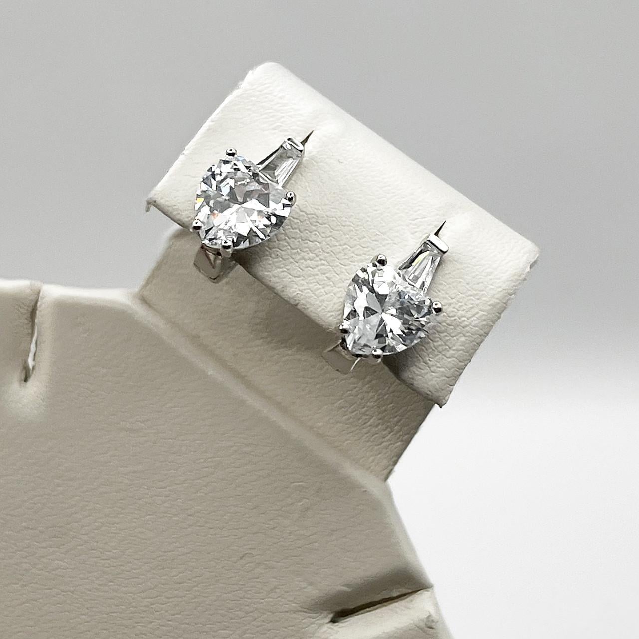 Серебряные серьги Сердце с кубическим цирконием 4,48 г (2621868701)
