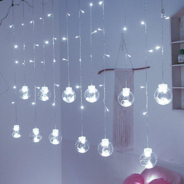 Гирлянда-штора RD-9013 400 LED 20 шариков 8 см 6 м