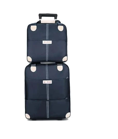 Дорожная сумка-чемодан HOME R95587-DB текстиль 38х43 см/31,5х34 см 2 шт. Темно-синий (2200000344922)