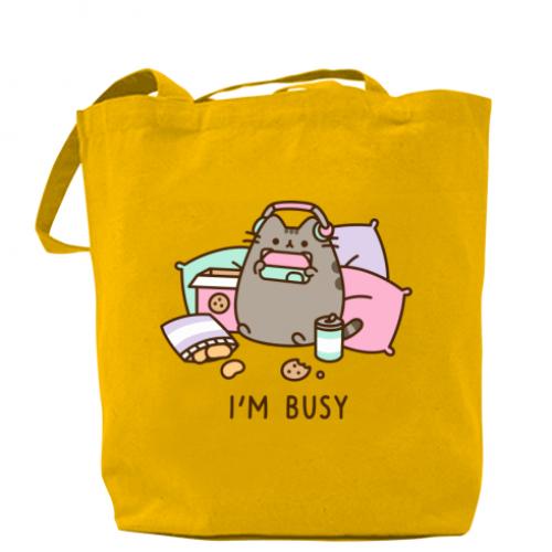 Шопер Pusheen "I'm Busy" 37х41 см Желтый (13422422-6-184714)