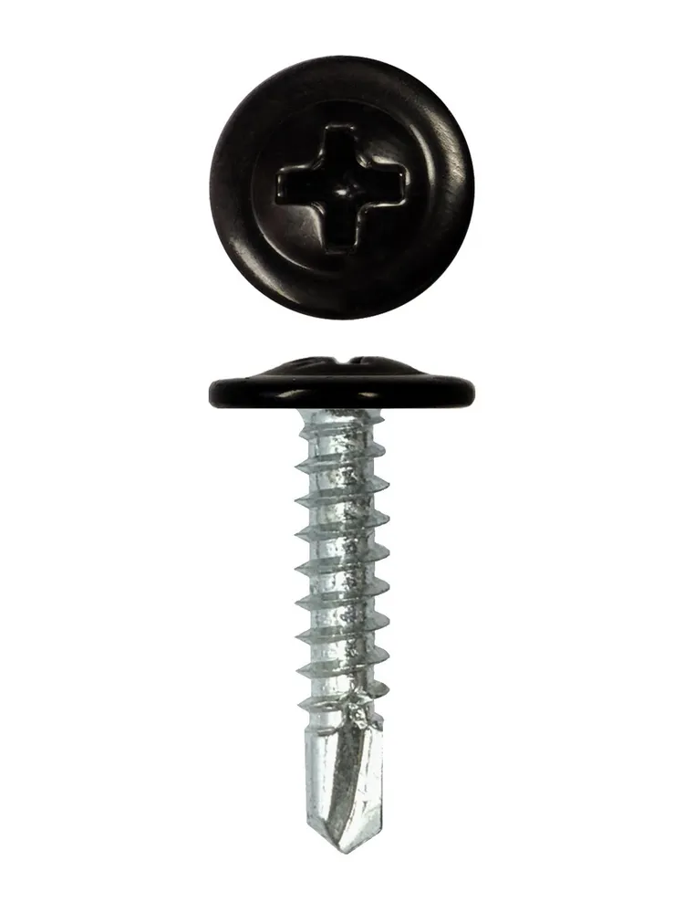 Саморіз SIMBUD пресшайба 19 із буром 1000 шт. RAL9005 (559869845) - фото 1 Саморіз SIMBUD пресшайба 19 із буром 1000 шт. RAL9005 (559869845) - фото 1