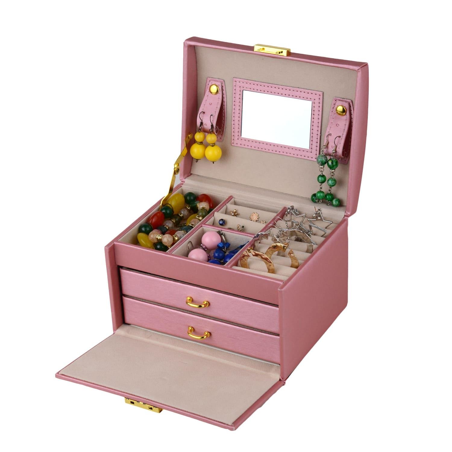 Шкатулка для украшений с зеркалом и ящичками 18х14х12.5 экокожа 12х12х5 см Розовый (ШДД-13-3) - фото 1 Шкатулка для украшений с зеркалом и ящичками 18х14х12.5 экокожа 12х12х5 см Розовый (ШДД-13-3) - фото 1