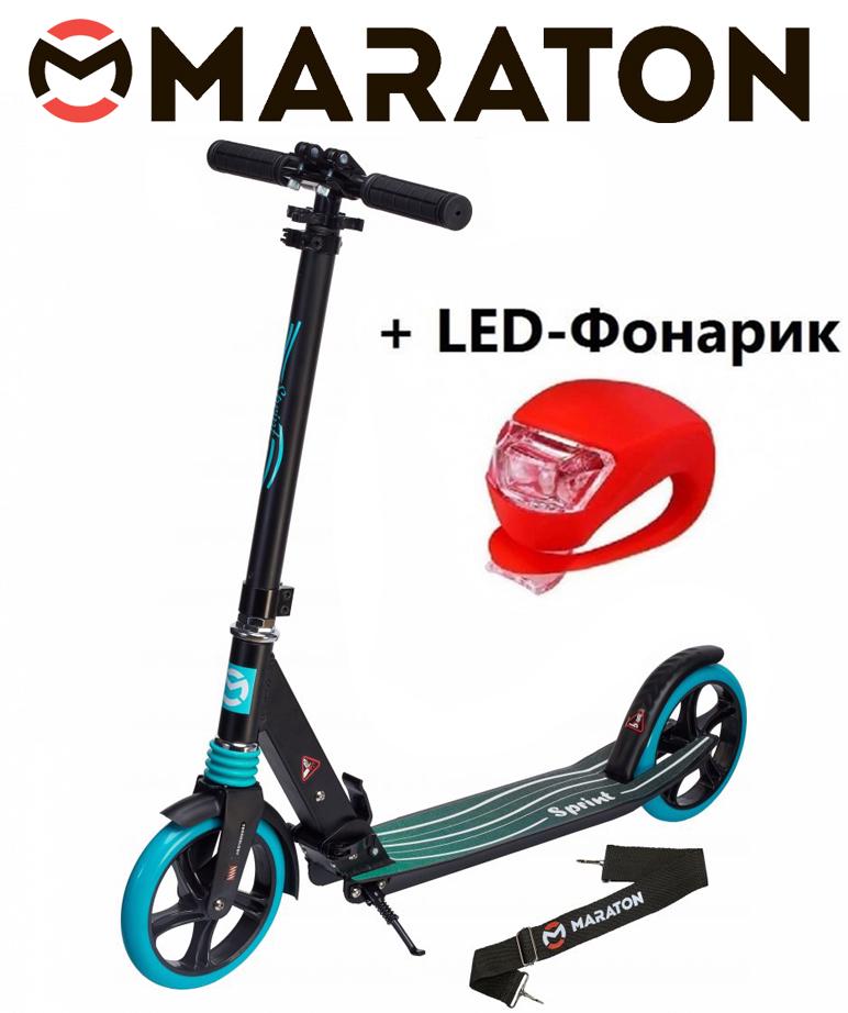 Самокат Maraton Sprint з LED-ліхтариком Зелений - фото 2