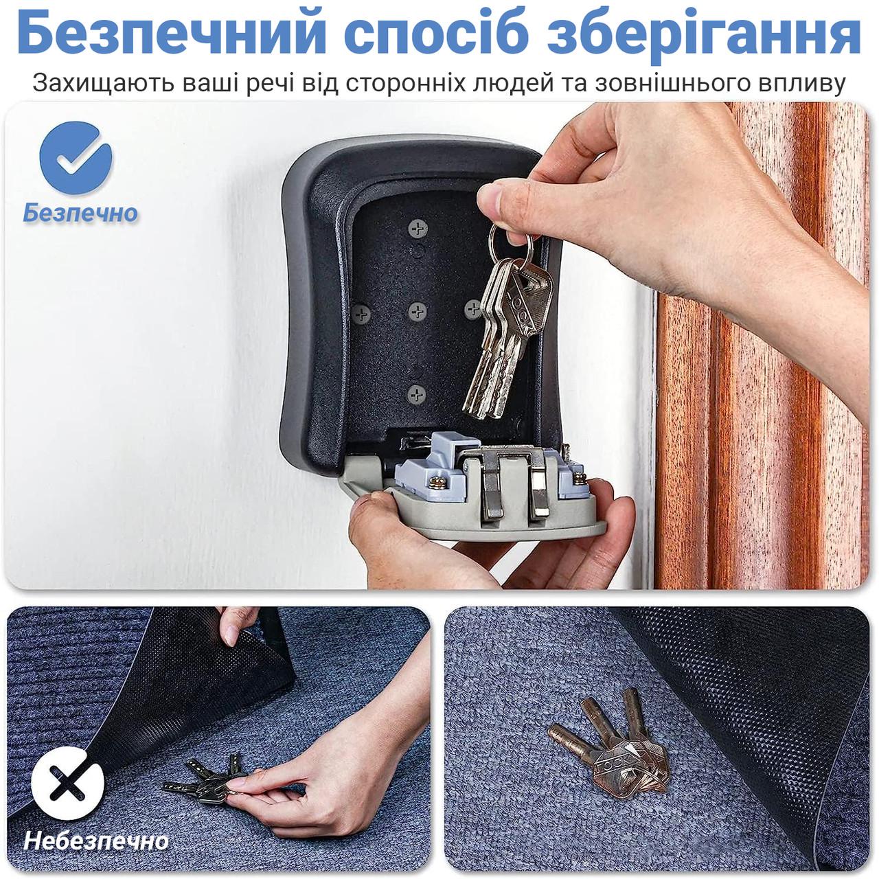 Сейф міні для ключів uSafe KS-03p пластиковий зовнішній настінний з кодовим замком Сірий - фото 8 Сейф міні для ключів uSafe KS-03p пластиковий зовнішній настінний з кодовим замком Сірий - фото 8