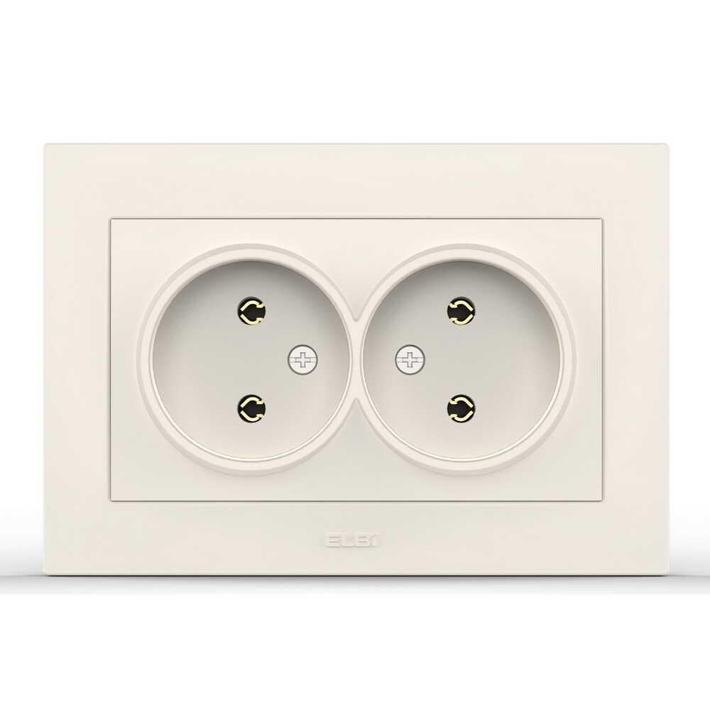 Розетка двойная без заземления EL-BI VEGA Белый (00000024608)