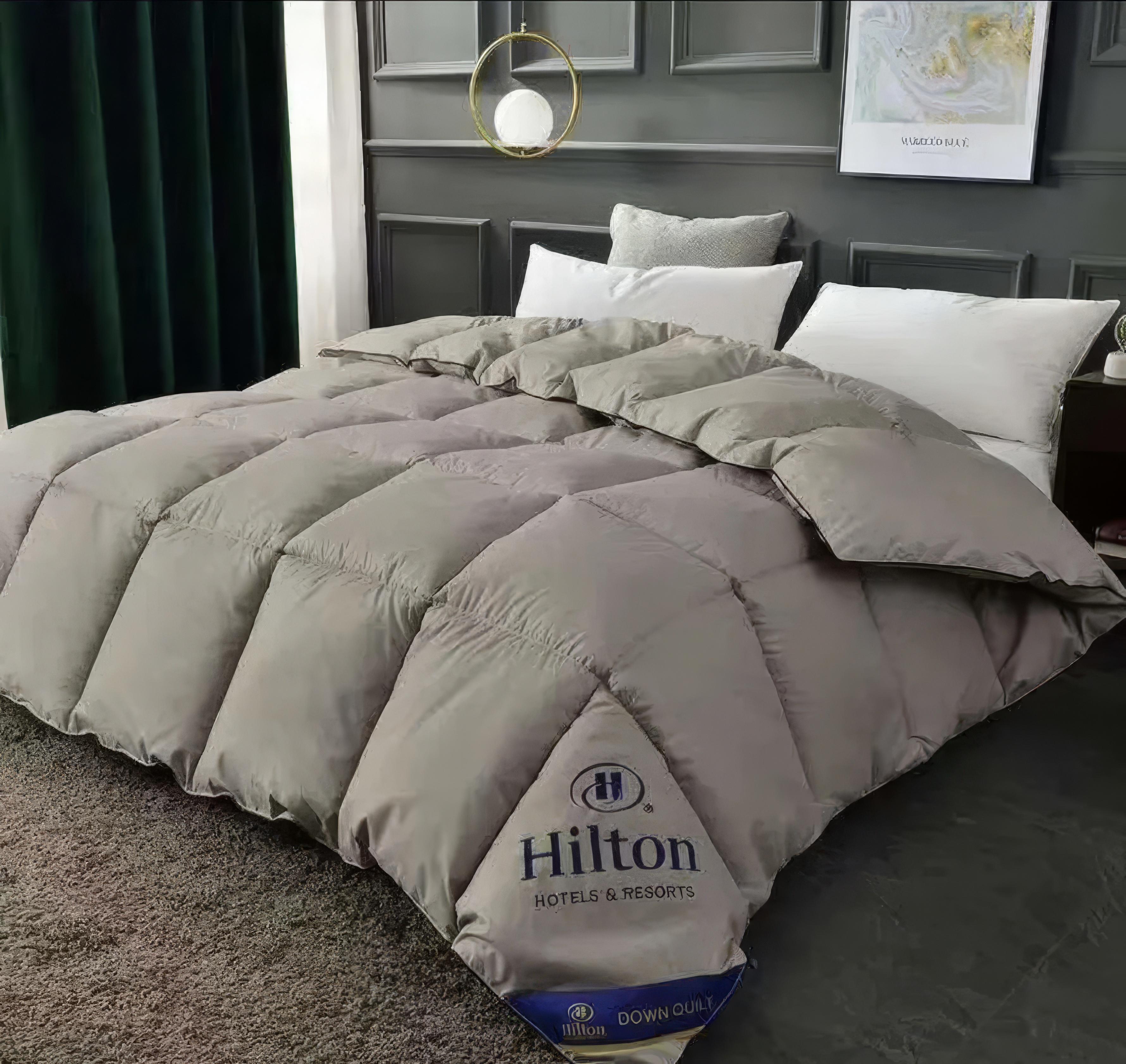 Одеяло двуспальное для дома и гостиниц Hilton 4 кг силиконовый наполнитель 200x230 см Серый