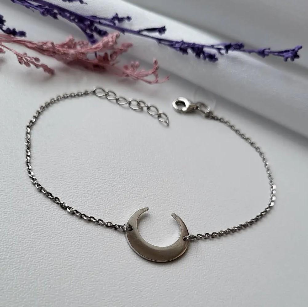 Браслет из серебра Лунница без камней регулируется 17/20 см 2,10 г