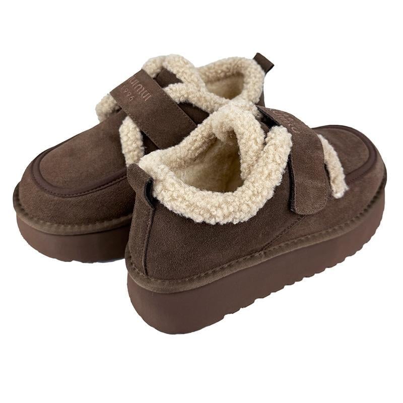 Угги женские на липучке платформа 70982-35 p. 38 24 см Коричневый - фото 3