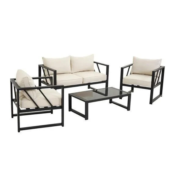 Комплект уличной мебели мягкой Loft с металлическим каркасом (KS-1415-NM)