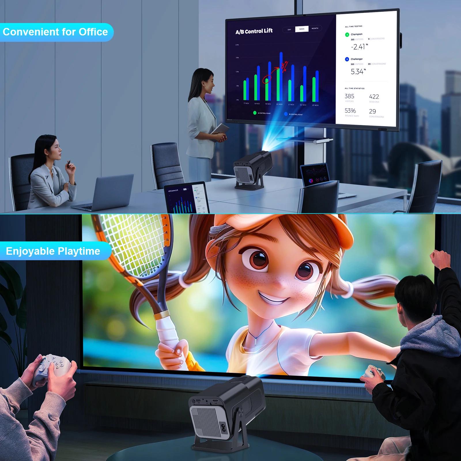 Проєктор смарт MAGCUBIC HY320 4K Android 11 HD BT5.0 Dual Wi-Fi Grey - фото 8 Проєктор смарт MAGCUBIC HY320 4K Android 11 HD BT5.0 Dual Wi-Fi Grey - фото 8