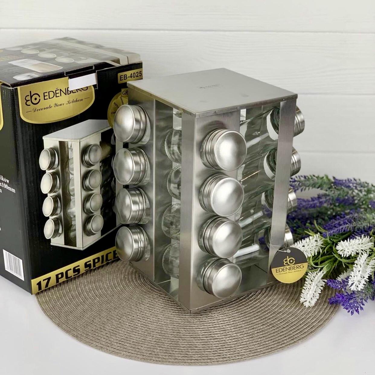 Набор для специй на подставке Edenberg EB-4025 16 емкостей из нержавеющей стали (2530557663) - фото 3 Набор для специй на подставке Edenberg EB-4025 16 емкостей из нержавеющей стали (2530557663) - фото 3