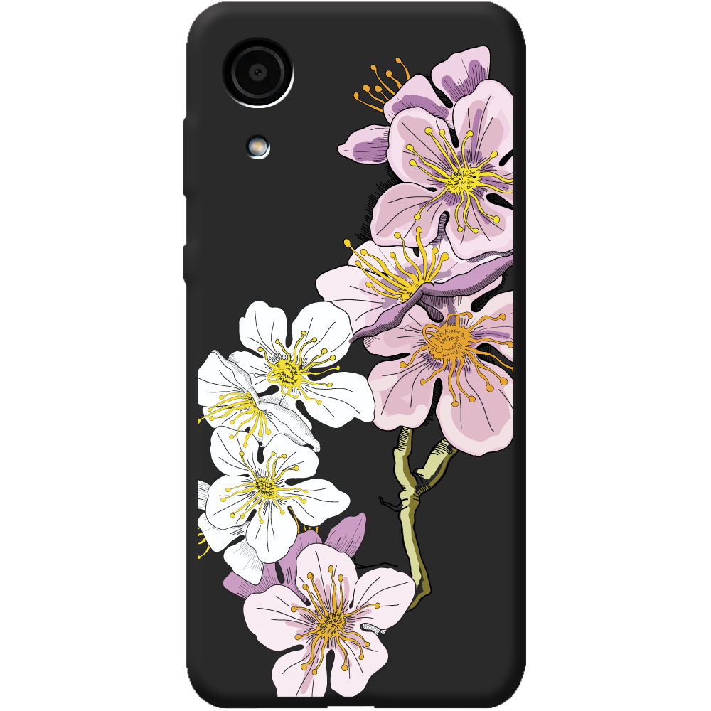 Чехол BoxFace Samsung Galaxy A03 Core (A032) Cherry Blossom Черный силикон (43939-cc4-44058)