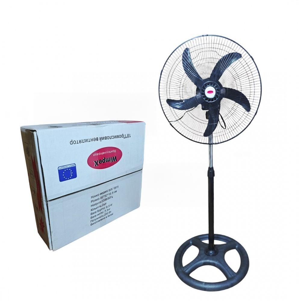 Вентилятор напольный Wimpex WX-1811 200 Вт с регулятором скорости Черный (WX-1811) - фото 3 Вентилятор напольный Wimpex WX-1811 200 Вт с регулятором скорости Черный (WX-1811) - фото 3