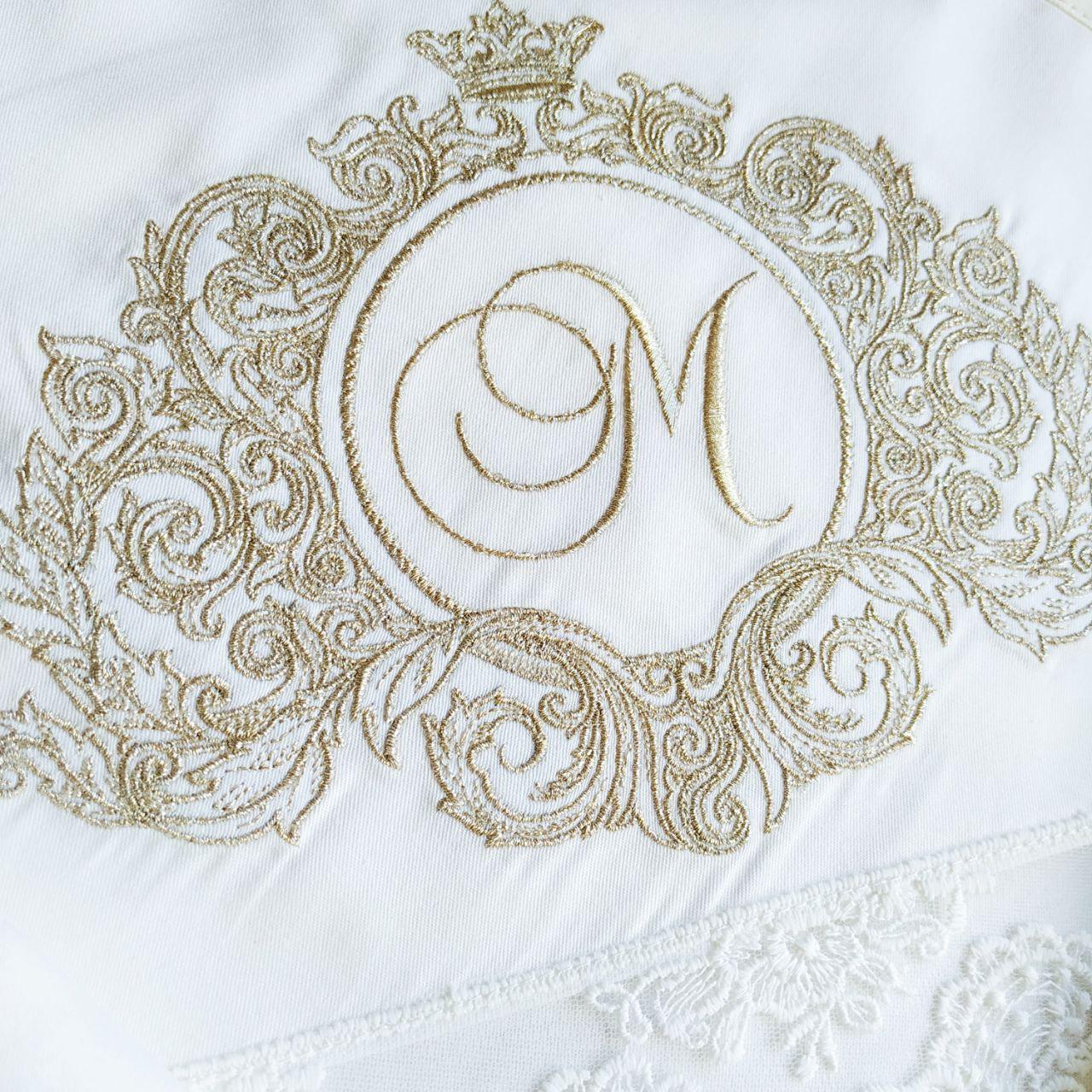 Набор для крещения именной Барокко с монограммой махровая крыжма/мешочки для локона и хранения (2174372007) - фото 4 Набор для крещения именной Барокко с монограммой махровая крыжма/мешочки для локона и хранения (2174372007) - фото 4