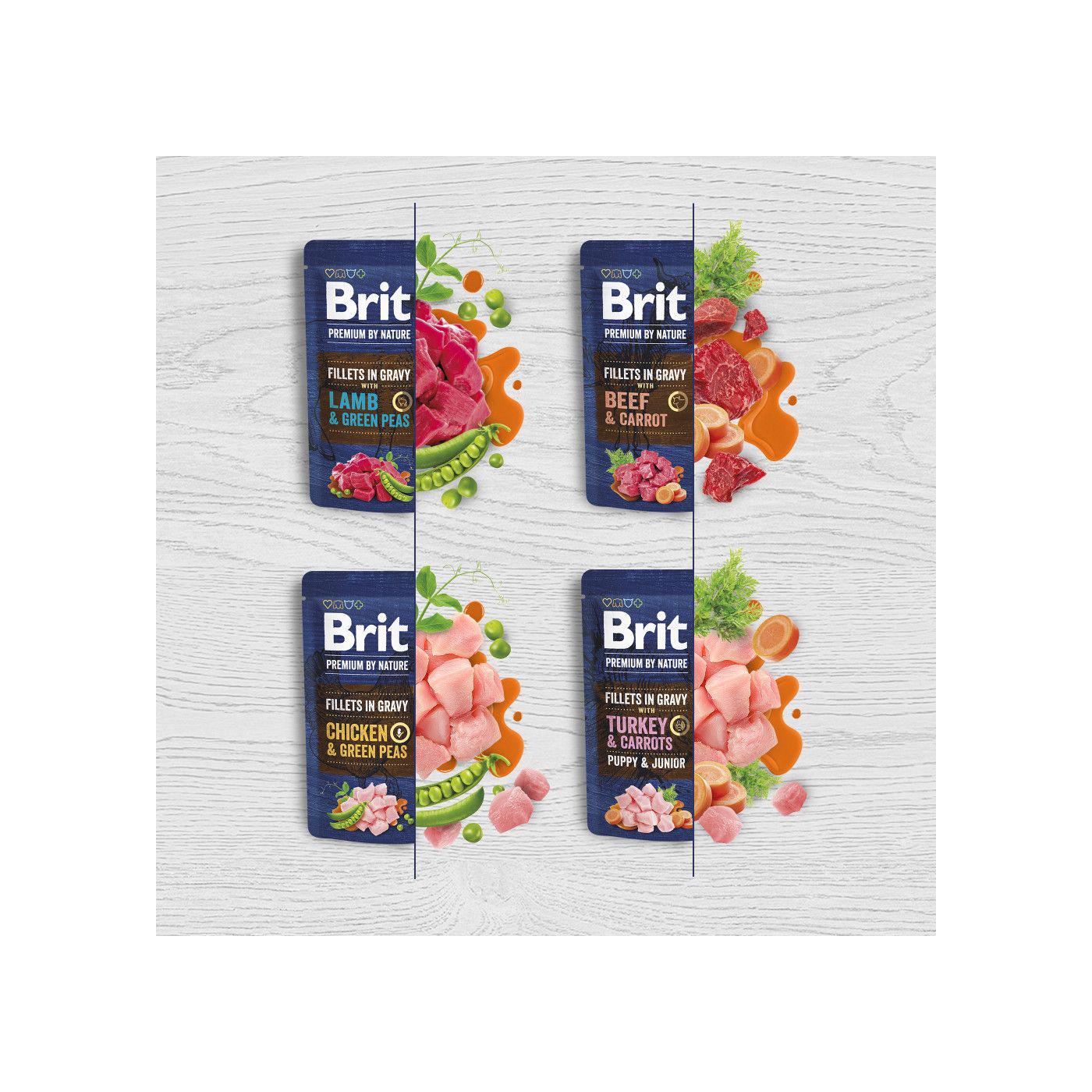 Корм влажный для собак Brit Premium Fillets in Gravy Multipack для малых пород филе в соусе 12 шт.х85 г (101245) - фото 3 Корм влажный для собак Brit Premium Fillets in Gravy Multipack для малых пород филе в соусе 12 шт.х85 г (101245) - фото 3
