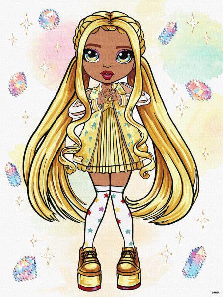 Картина за номерами Ideyka Rainbow High Sunny з голограмними стразами AB 30x40 см (KHO1336)