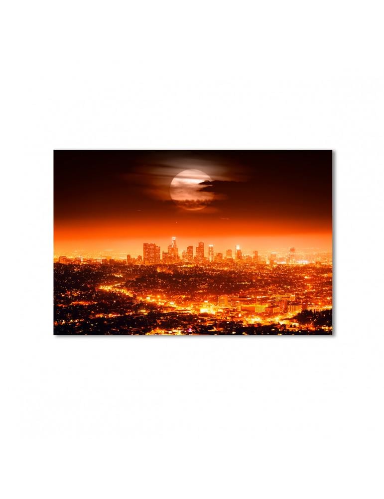 Картина модульная Полная луна над ночным городом 1 модуль 60x90 см