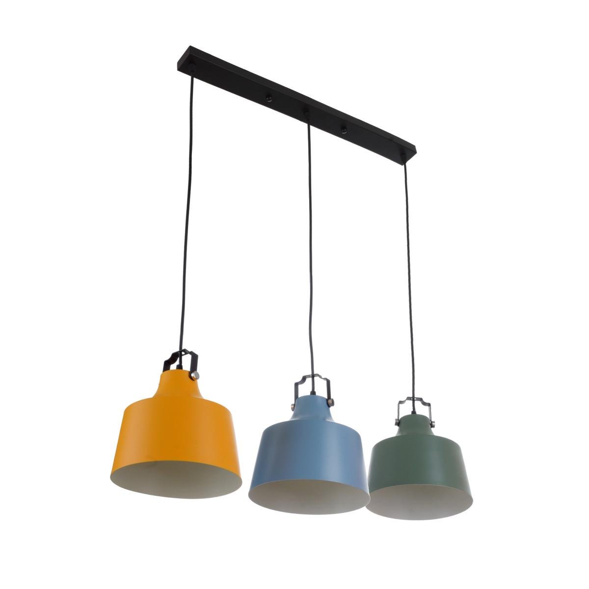 Люстра подвесная лофт Brille BL-773S/3A E277 Синий/Желтый/Зеленый