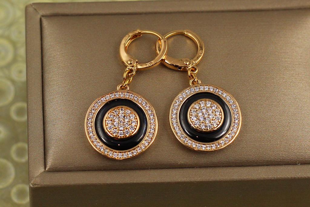 Серьги подвески Xuping Jewelry эхо в полночь 3,2 см Золотистый (34179544)