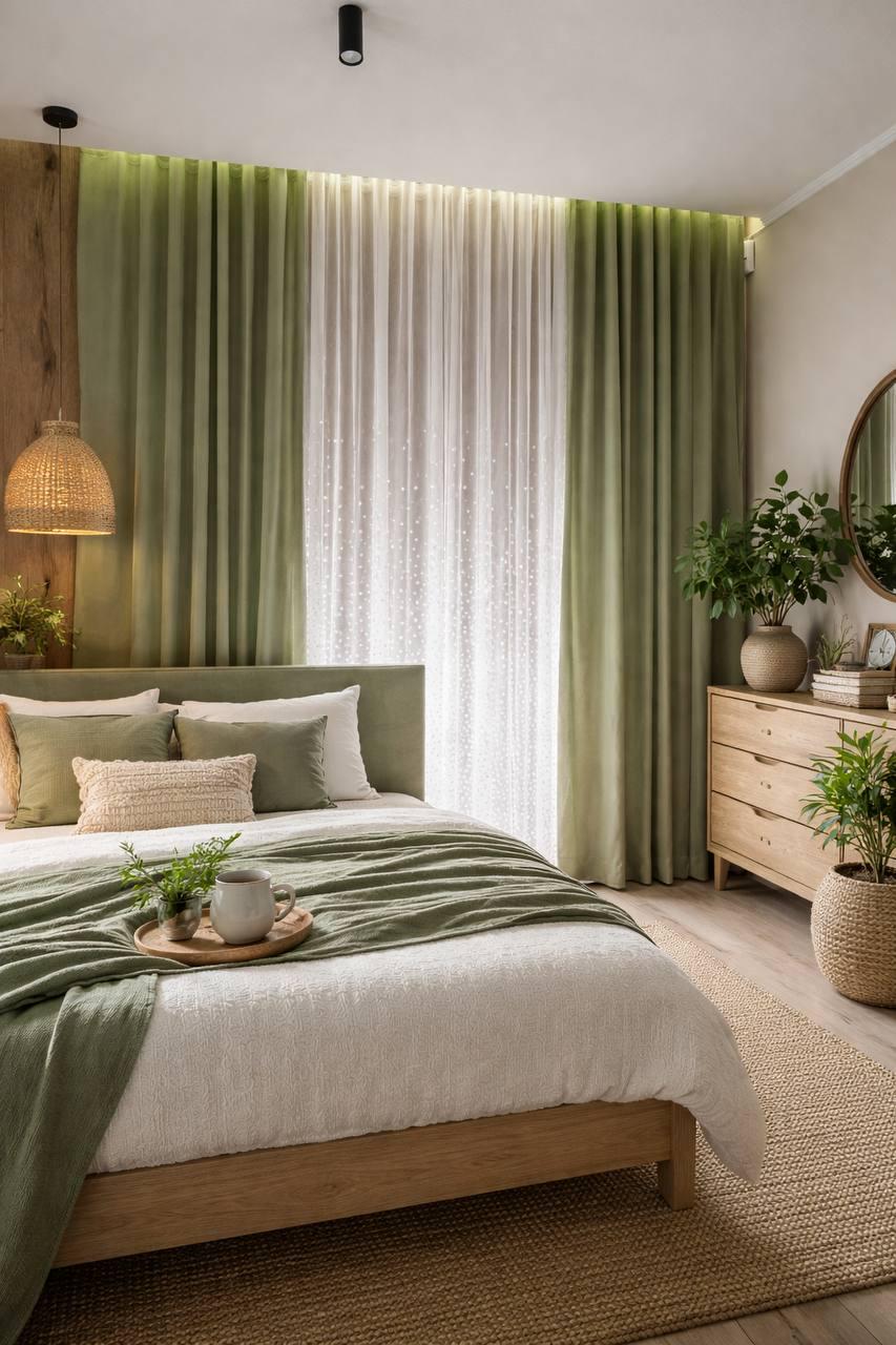 Тюль-вуаль комбинированный Горох 550х270 см Бело-зеленый Тюль-вуаль комбинированный Горох 550х270 см Бело-зеленый