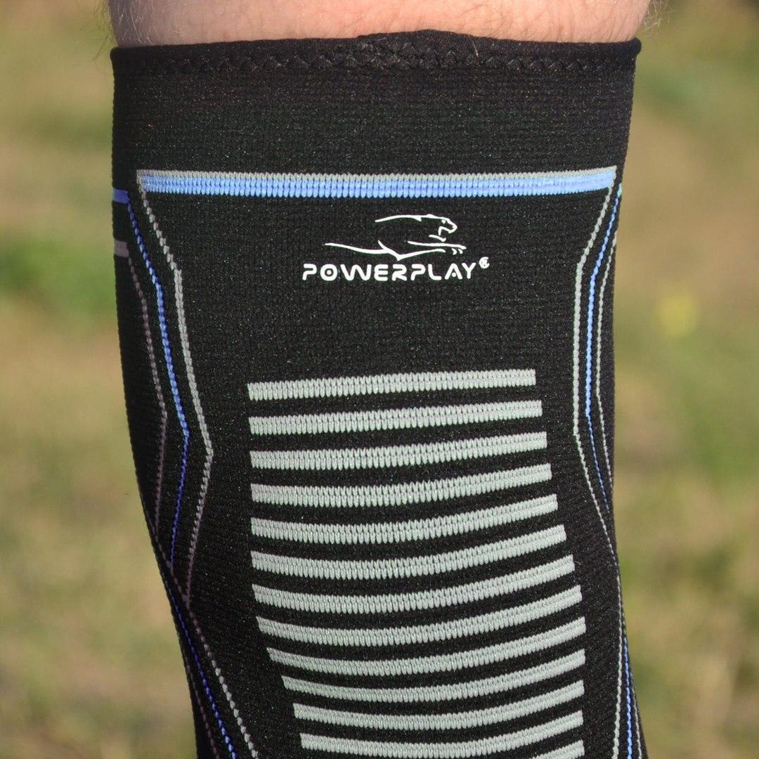 Наколенники спортивные PowerPlay PP-4099 Knee Support пара Черный/Синий L/XL (A-013256) - фото 7