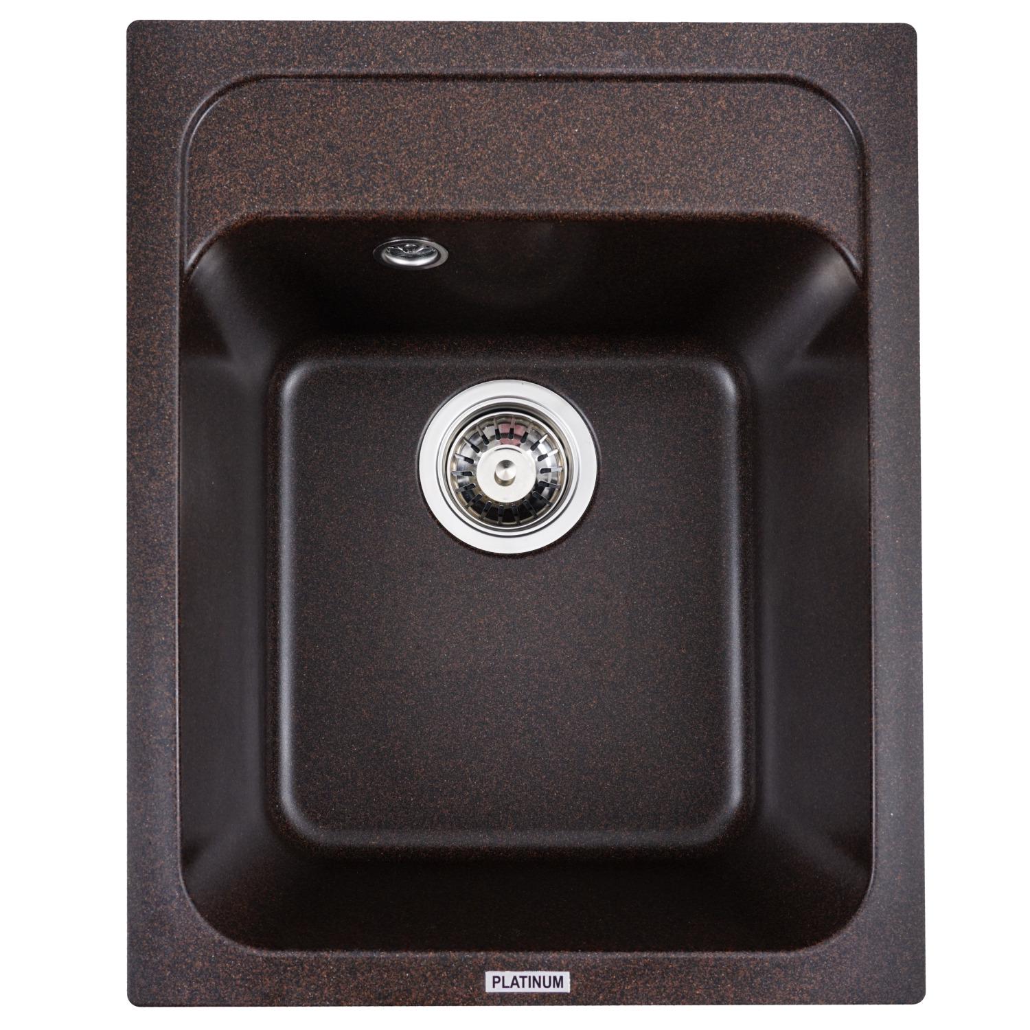 Мойка кухонная Platinum PLS-A25147 гранитная прямоугольная 400x500 мм Коричневый (151992)