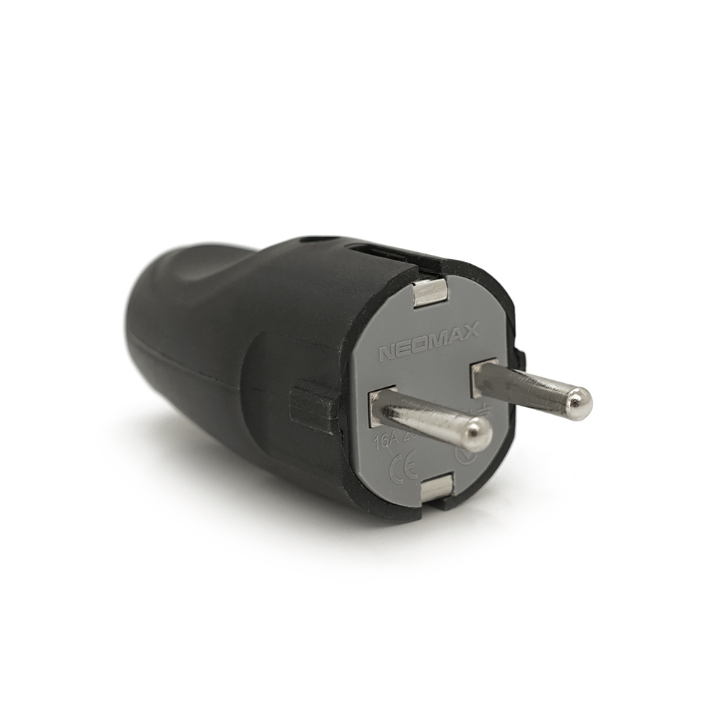 Электровилка штепсельная с заземлением 10 16а 250v a712b q35 Black (YUT_V8916)