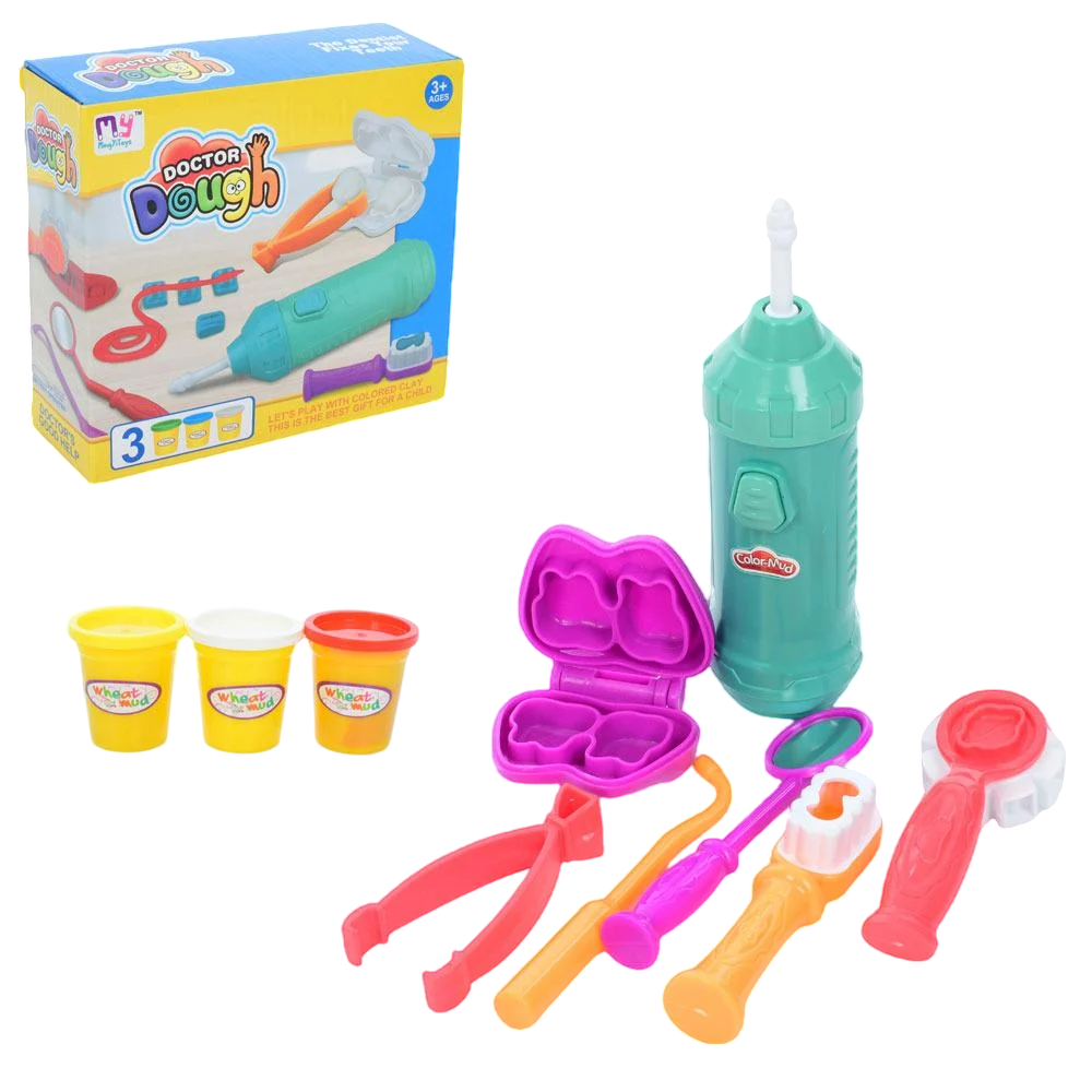 Пластилин стоматолог инструменты MK 5046 3 цвета баночка с крышкой (6903317575091)