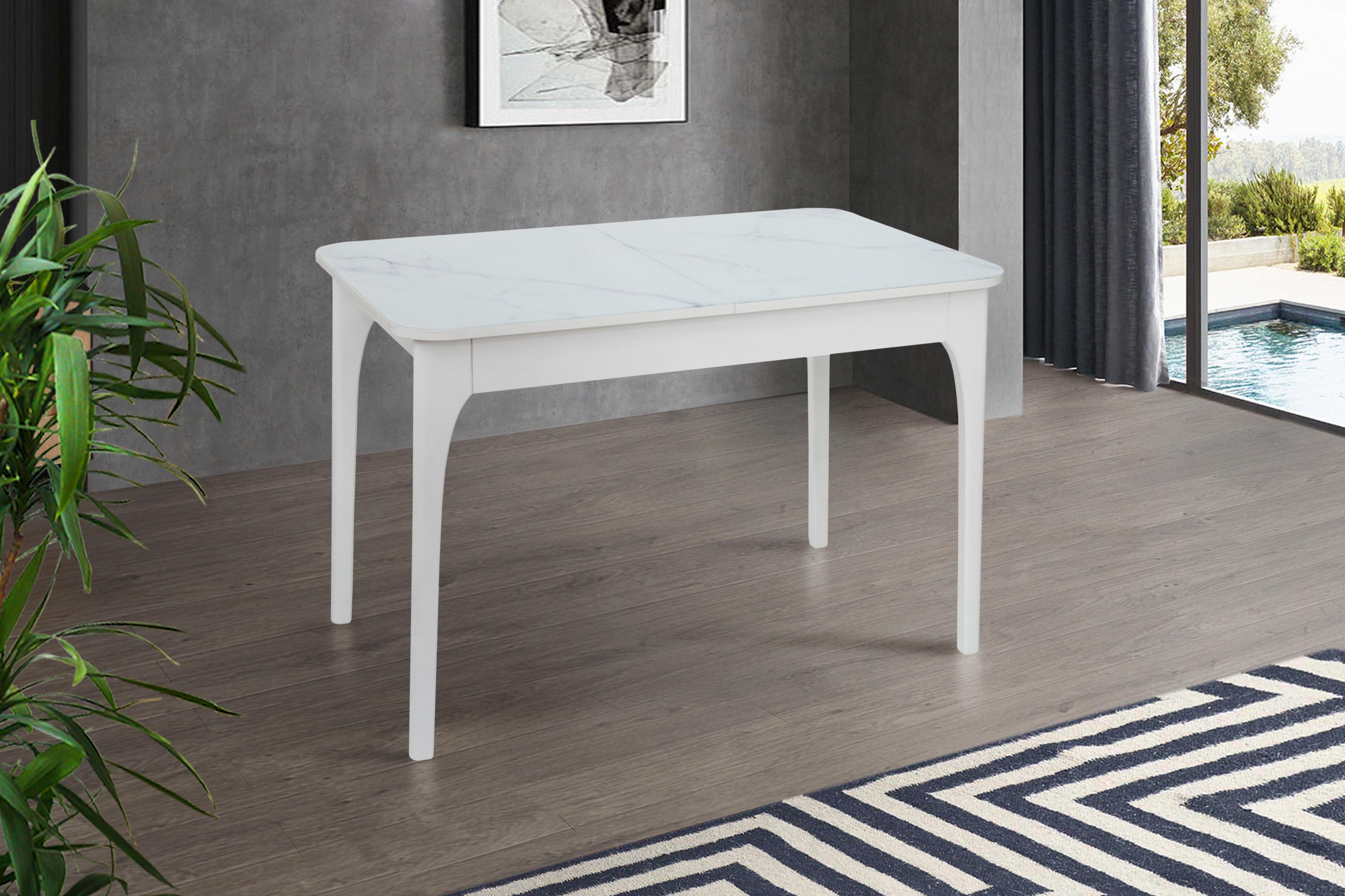 Стол-трансформер кухонный раскладной FIESTA Белый/Белый мрамор (FSTMW-11357) - фото 2 Стол-трансформер кухонный раскладной FIESTA Белый/Белый мрамор (FSTMW-11357) - фото 2