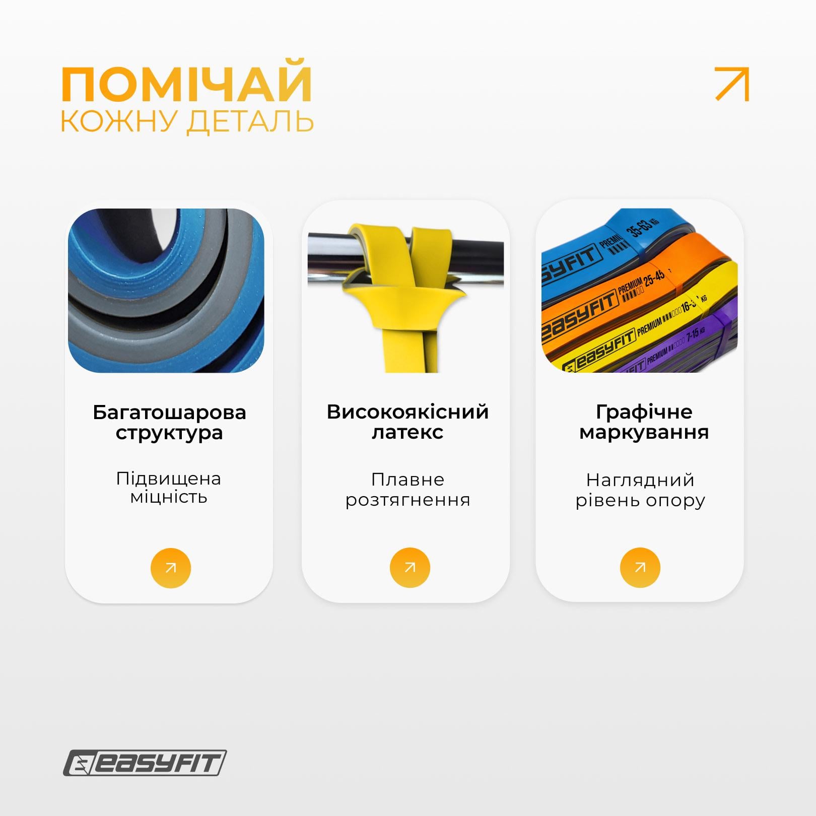 Набір двошарових резинок для підтягування EasyFit Premium EF-7634 7-63 кг 4 шт. - фото 4 Набір двошарових резинок для підтягування EasyFit Premium EF-7634 7-63 кг 4 шт. - фото 4