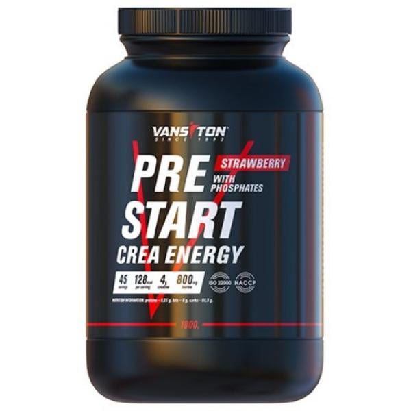 Креатин моногидрат Vansiton Pre Start Crea Energy Strawberry 1800 г/45 порций (28351641)