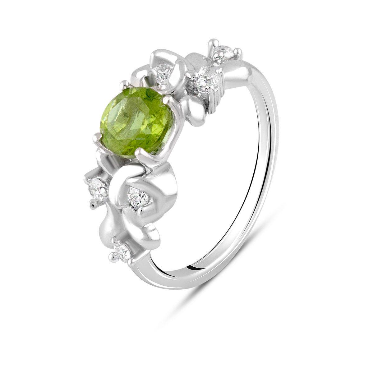 Кольцо серебряное с султанитом 0,863 ct 3,65 г р. 18 (2104322)