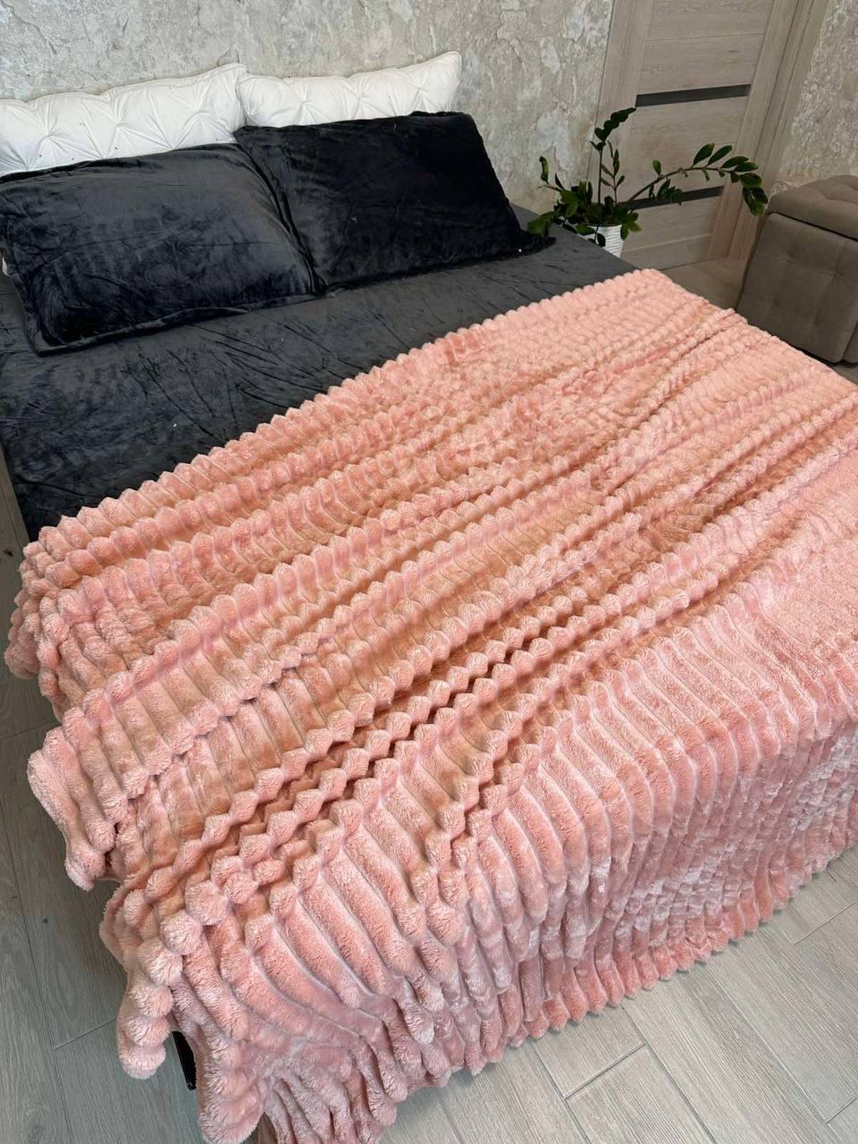 Плед плюшевый Шарпей евро 200х230 см Розовый (Д-Am-sharp-008-08)