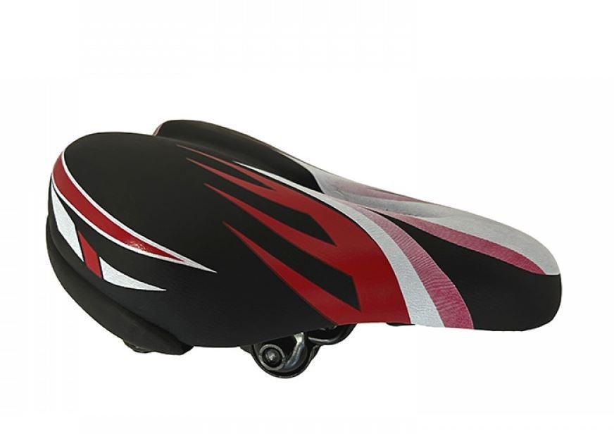 Седло для детских велосипедов AZ-258BF-1D с пружинами Черный/Красный/Белый (411)