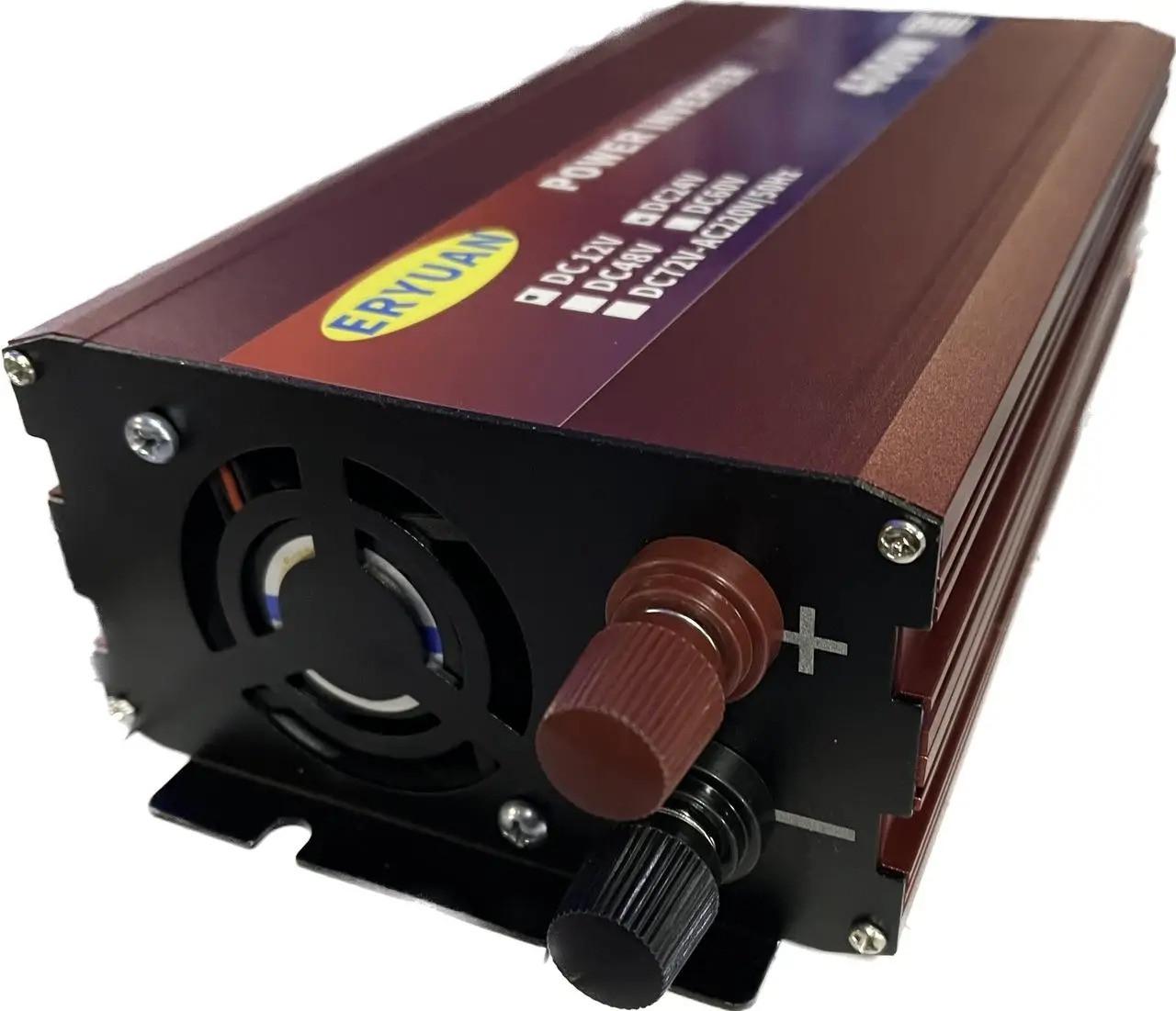 Преобразователь напряжения Eryuan 4000W DC 12V/24V в AC 220V с LCD дисплеем и USB Красный - фото 3 Преобразователь напряжения Eryuan 4000W DC 12V/24V в AC 220V с LCD дисплеем и USB Красный - фото 3