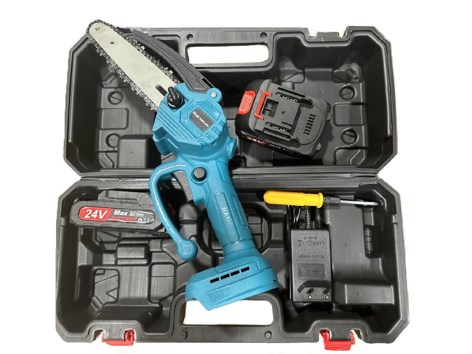 Пила цепная 24V аккумуляторная с двумя аккумуляторами 3000 mAh