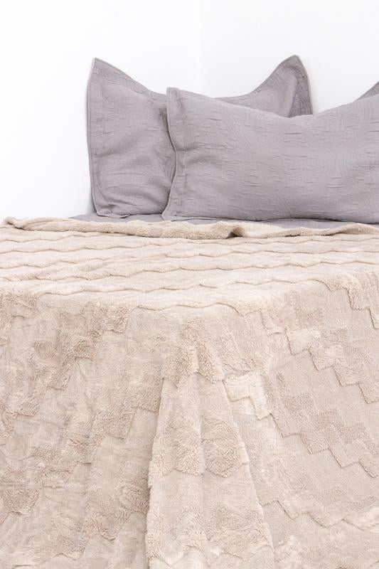 Покривало з мікрофібри однотонне Носи Своє 200х220 см Бежевий (59333)