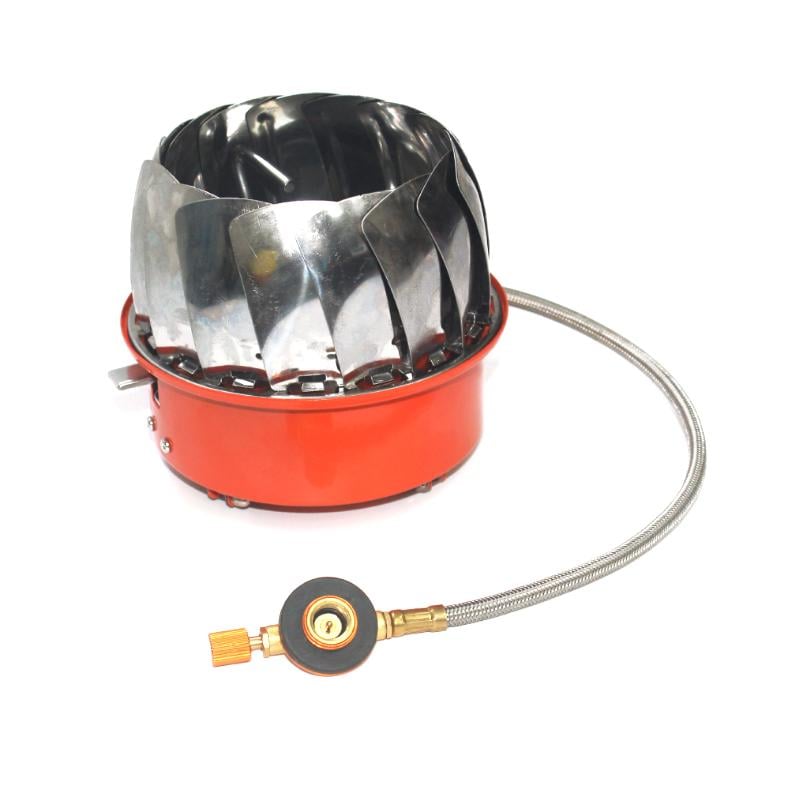 Газовая горелка K-205 туристическая с пьезоподжигом и защитой от ветра под газовые баллоны бутан/пропан-бутан (туристическая)