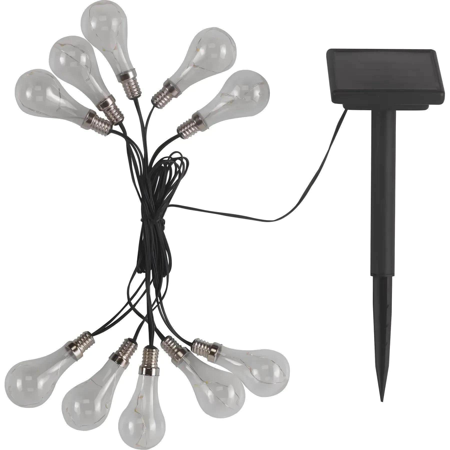 Уличная LED-гирлянда Sirius на солнечной батарее 3,8 м 3000К IP44 (SLS10CB) Уличная LED-гирлянда Sirius на солнечной батарее 3,8 м 3000К IP44 (SLS10CB)