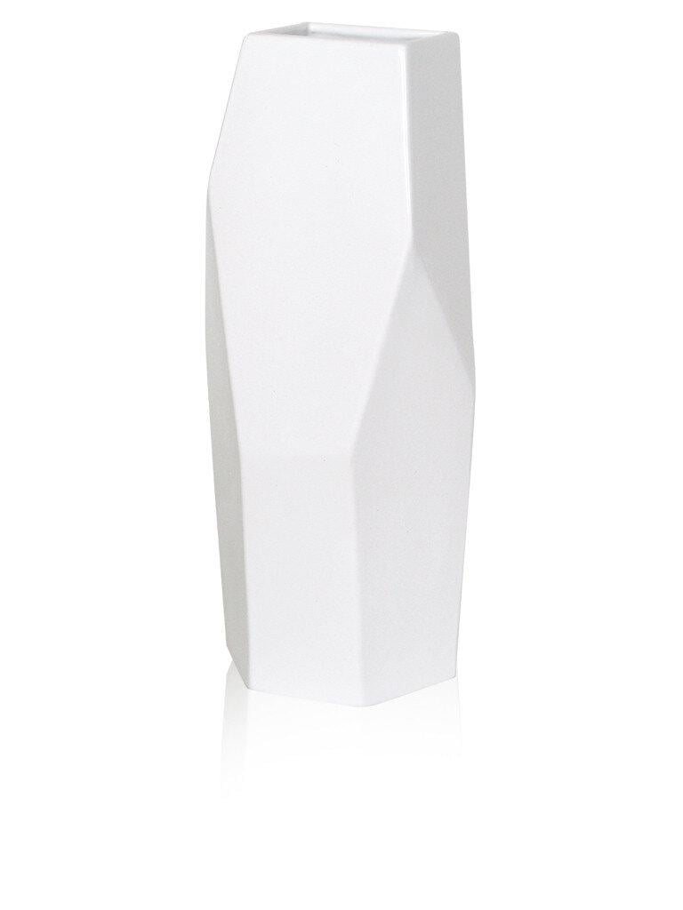 Ваза полигональная Полигон керамика 15х14х34 см Белый (2503-34)