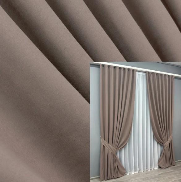 Штори в вітальню/спальню Petek з мікровелюру 1,5х2,9 м 2 шт. Какао (1825ш 33-0811) - фото 6
