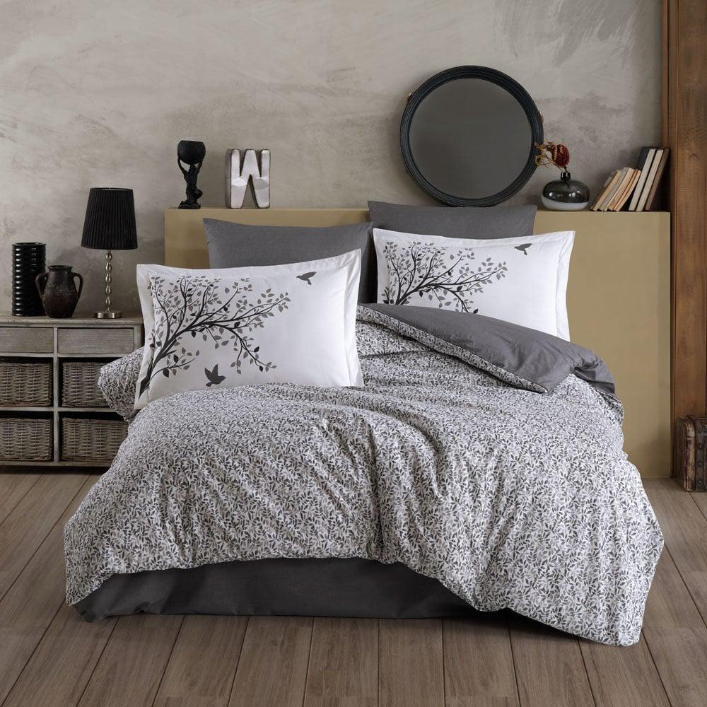 Комплект постельного белья Hobby Poplin Arianna 200х220/50х70 см 2 шт. Серый