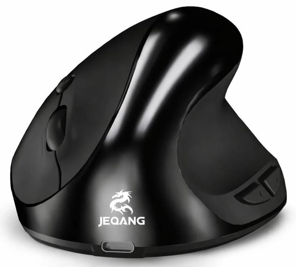 Мышь беспроводная вертикальная эргономичная JEQANG 2.4G Bluetooth 5.0 со встроенным аккумулятором 6 кнопок 1200/1600/2400 DPI