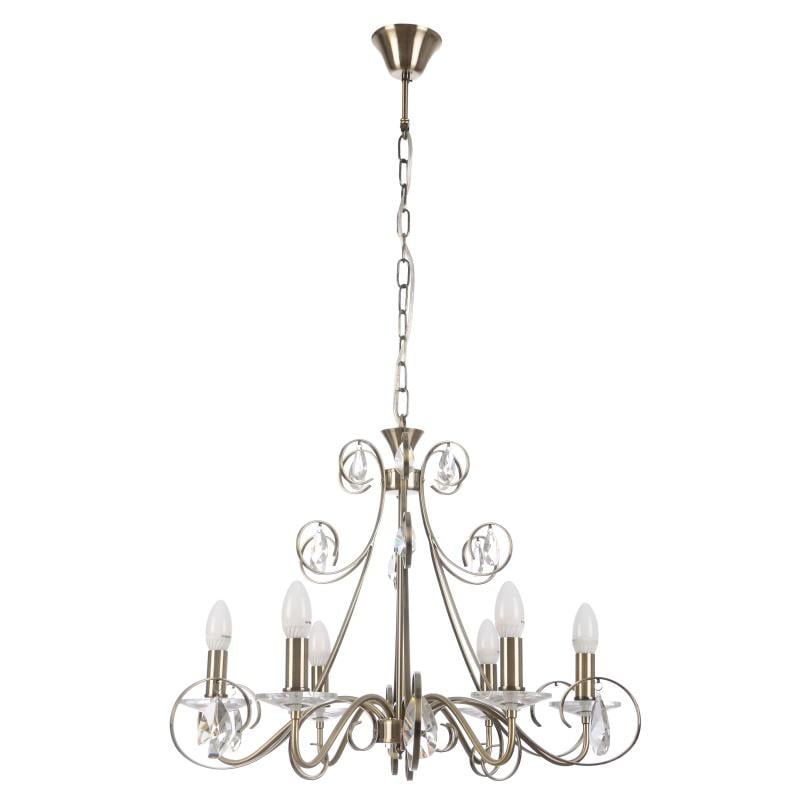 Люстра свеча подвесная хрустальная Brille BCL-413S/6 классическая