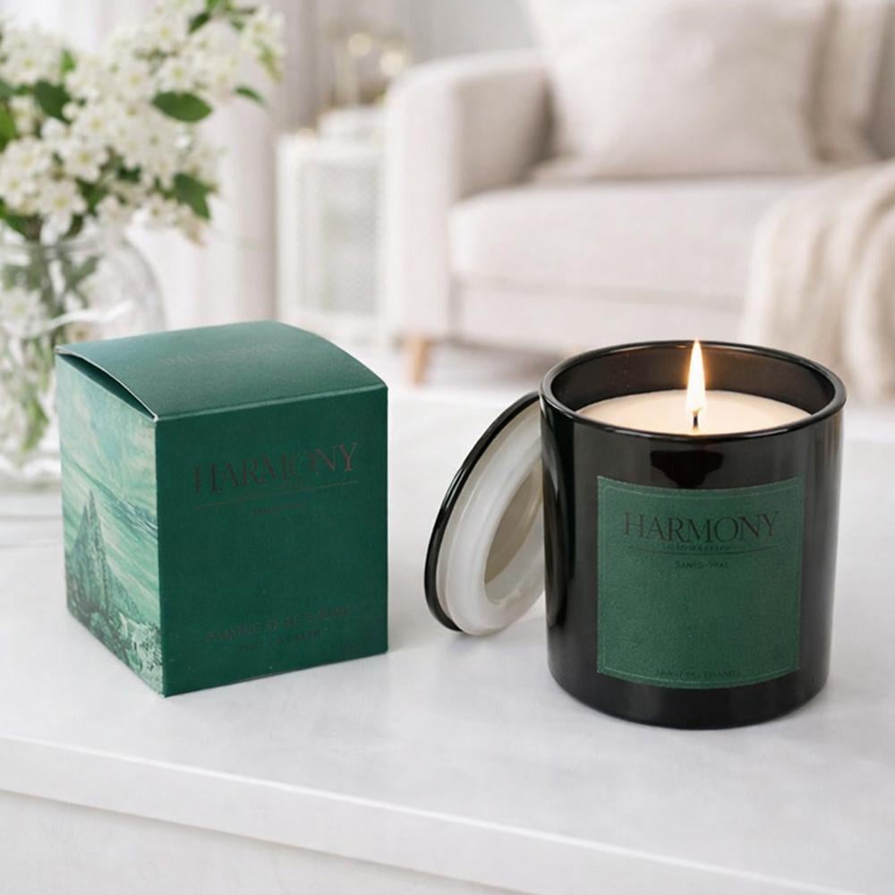 Ароматическая свеча в стеклянном стакане с крышкой Harmony 480 г 9x7 см Зеленый (37-зел-124652) Ароматическая свеча в стеклянном стакане с крышкой Harmony 480 г 9x7 см Зеленый (37-зел-124652)