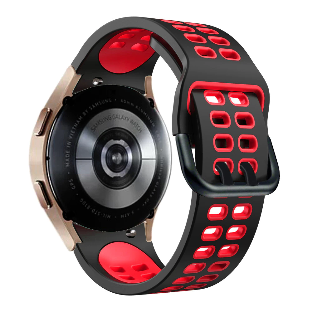 Ремінець силіконовий Watchbands Galaxy Sport для Samsung Galaxy Watch 5 40 мм Чорно-червоний (EP10-7WB41964328)