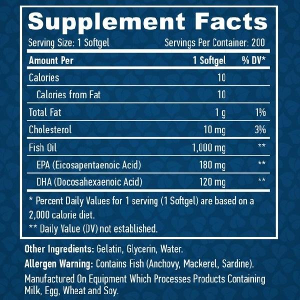 Омега 3 Haya Labs Omega 3 1000 mg 200 Softgels - фото 2