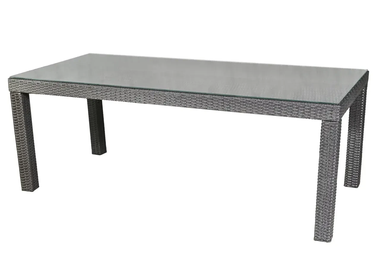 Стол садовый Калифорния плетеный из техноротанга со стеклянной столешницей на металлическом каркасе 160х90 см (Z1CNT00009248) - фото 7