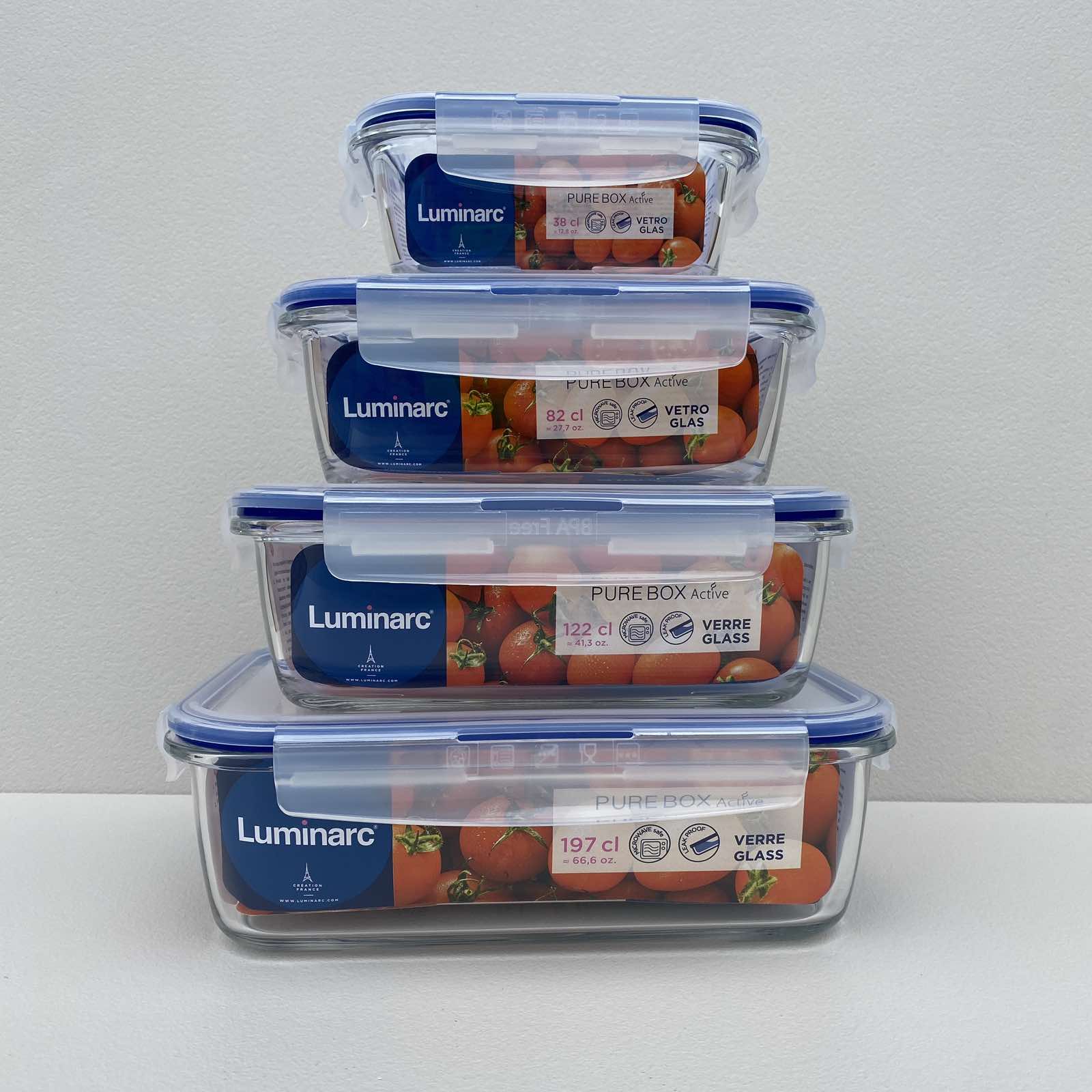 Набір контейнерів Luminarc Pure Box 380/820/1220/1970 мл (66b1c584252e696bca046df6) - фото 5 Набір контейнерів Luminarc Pure Box 380/820/1220/1970 мл (66b1c584252e696bca046df6) - фото 5