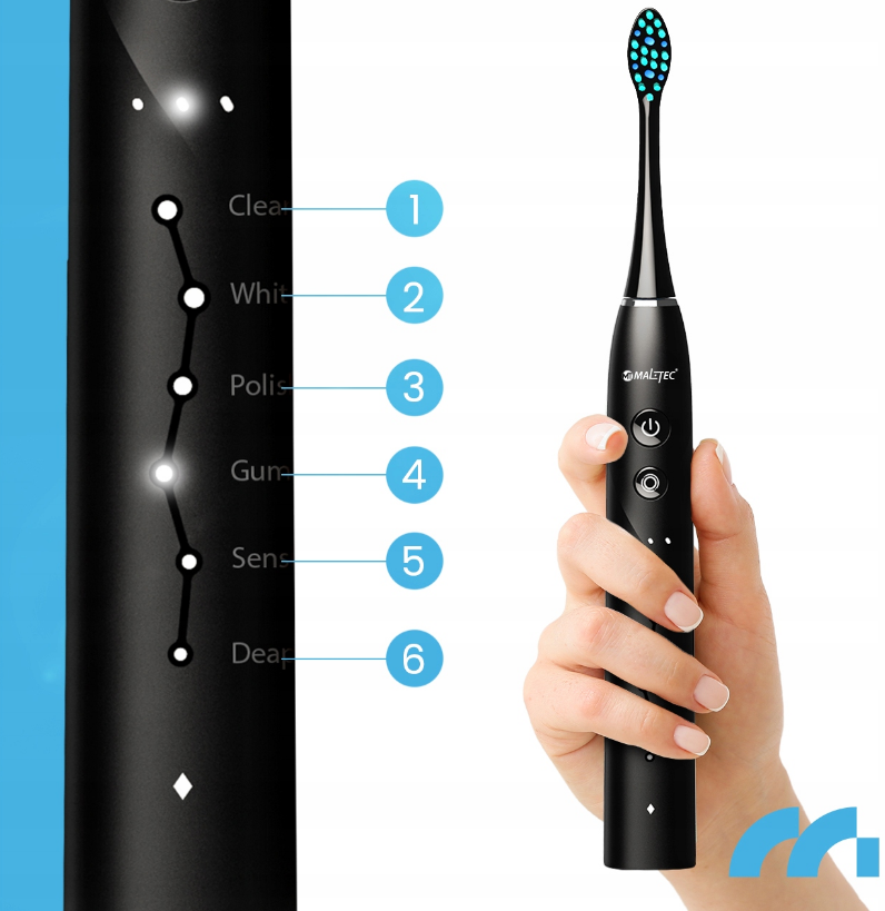 Зубна щітка ультразвукова Maltec Toothie X1 Black - фото 8 Зубна щітка ультразвукова Maltec Toothie X1 Black - фото 8